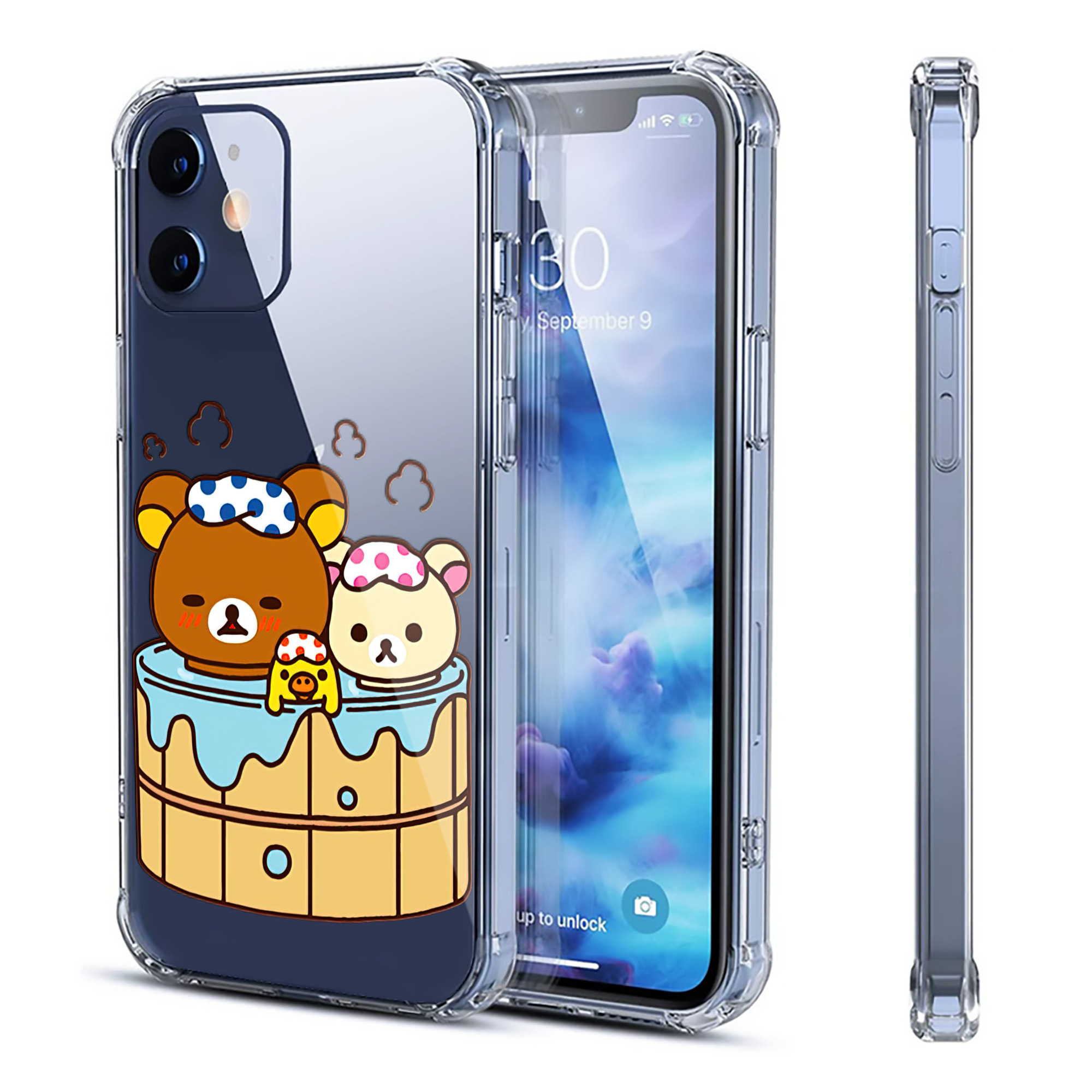 （画像用） リラックマ リラックマ キイロイトリ Rilakkuma Korilakkuma Kiiroitori 【iPhone 12シリーズ対応】透明スマホケース（クリアソフトケース）
